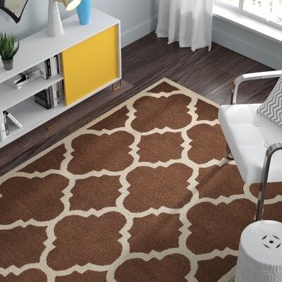 Whitchurch Hand-Tufted Wool Dark Brown/Ivory Area Rug - Image 0