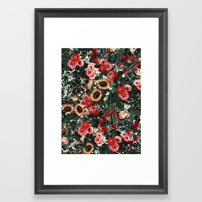Flower Garden Ii Framed Art Print by Burcu Korkmazyurek - Scoop Black - Small 13" x 19"-15x21 - Image 0