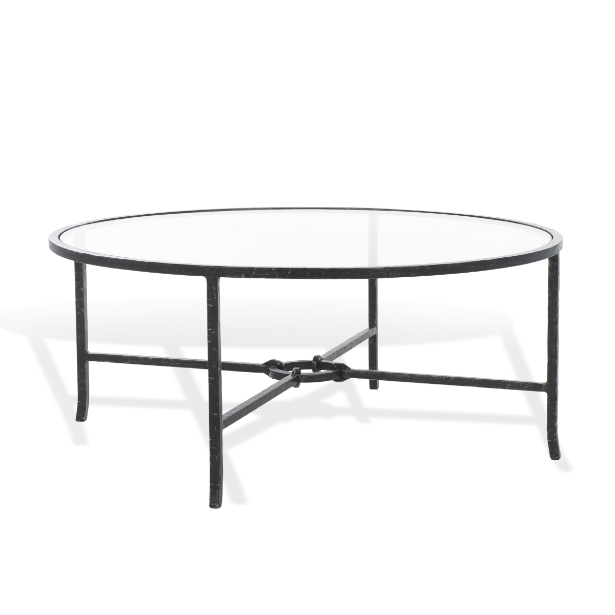 Tauri Metal Round Coffee Table - Black/Clear - Image 5