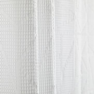 Organic Triangle Waffle Shower Curtain, White, 72"x74" - Image 1