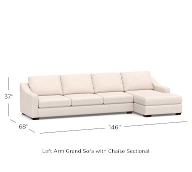Big Sur Slope Arm Upholstered Left Arm Sofa with Chaise Sectional and Bench Cushion, Down Blend Wrapped Cushions, Jumbo Basketweave Oatmeal - Image 5