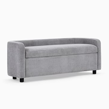 Bacall Storage Bench, Poly, Alabaster, Performance Velvet, Concealed Supports - Image 2