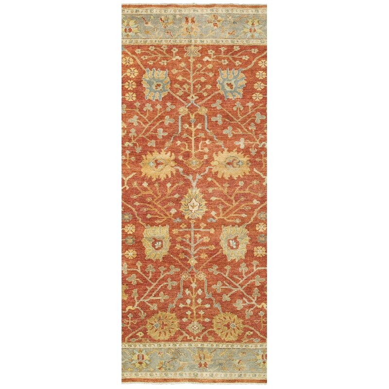 Tommy Bahama Home Palace Hand-Knotted Wool Orangish Red/Beige Area Rug Rug Size: Runner 2'6" x 10' - Image 0