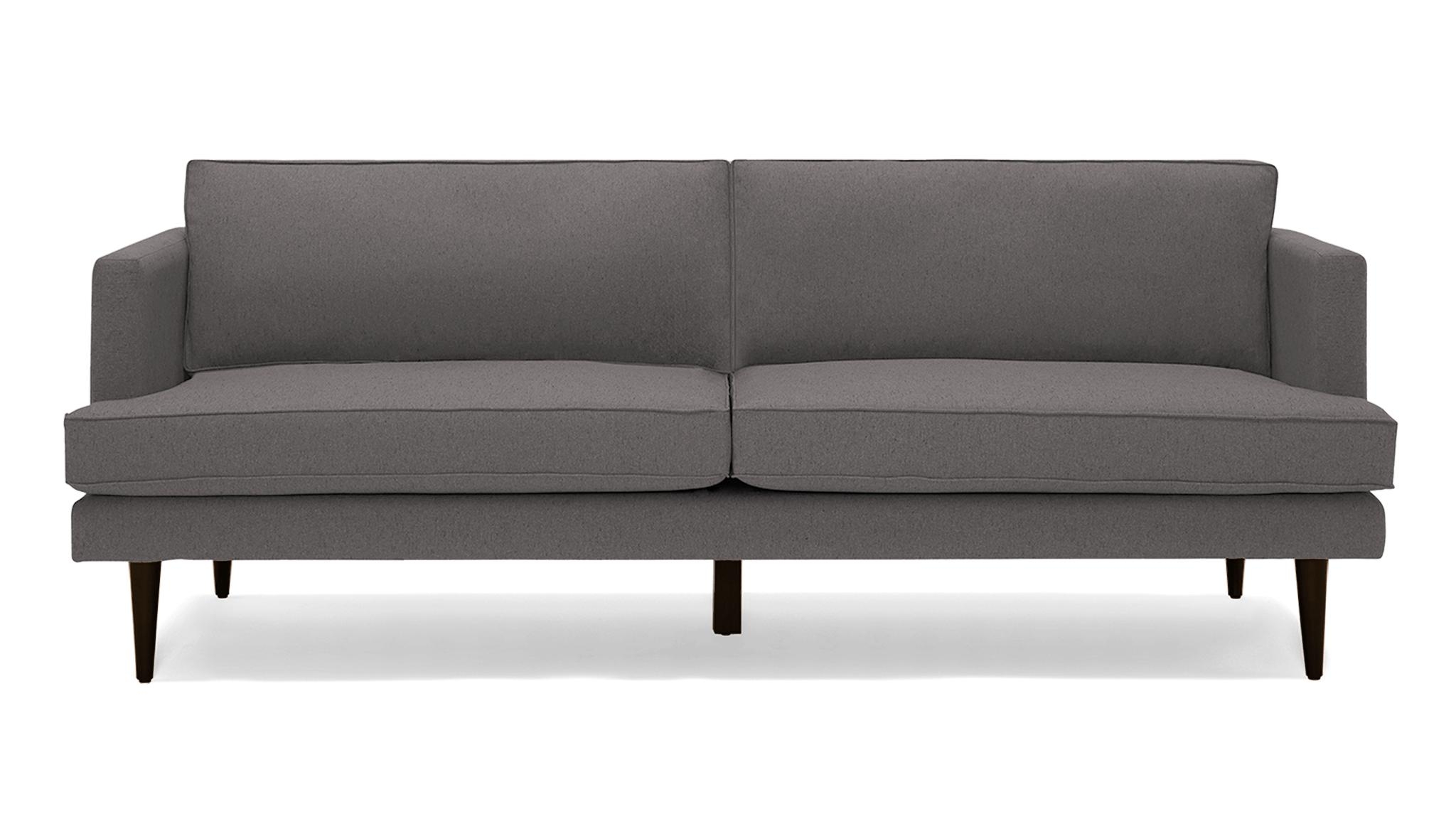 Gray Preston Mid Century Modern 86" Sofa - Taylor Felt Grey - Mocha - Image 0