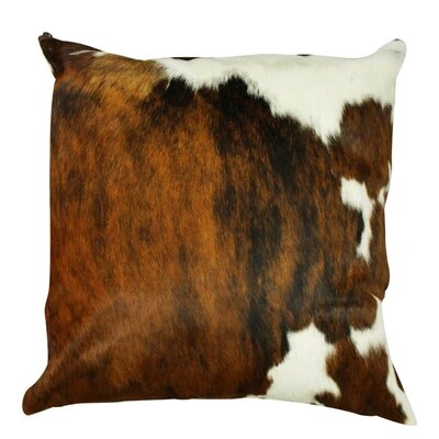 Amory Authentic Cowhide Throw Pillow Cover, 22" x 22" - Image 0