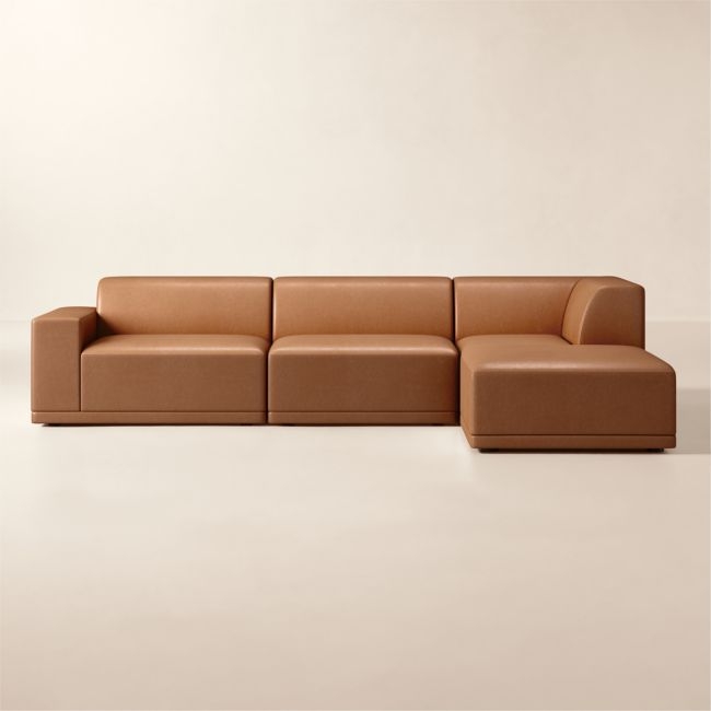 Faible 4-Piece L-Shaped Leather Standard Depth Sectional Sofa with Left-Arm - Image 0