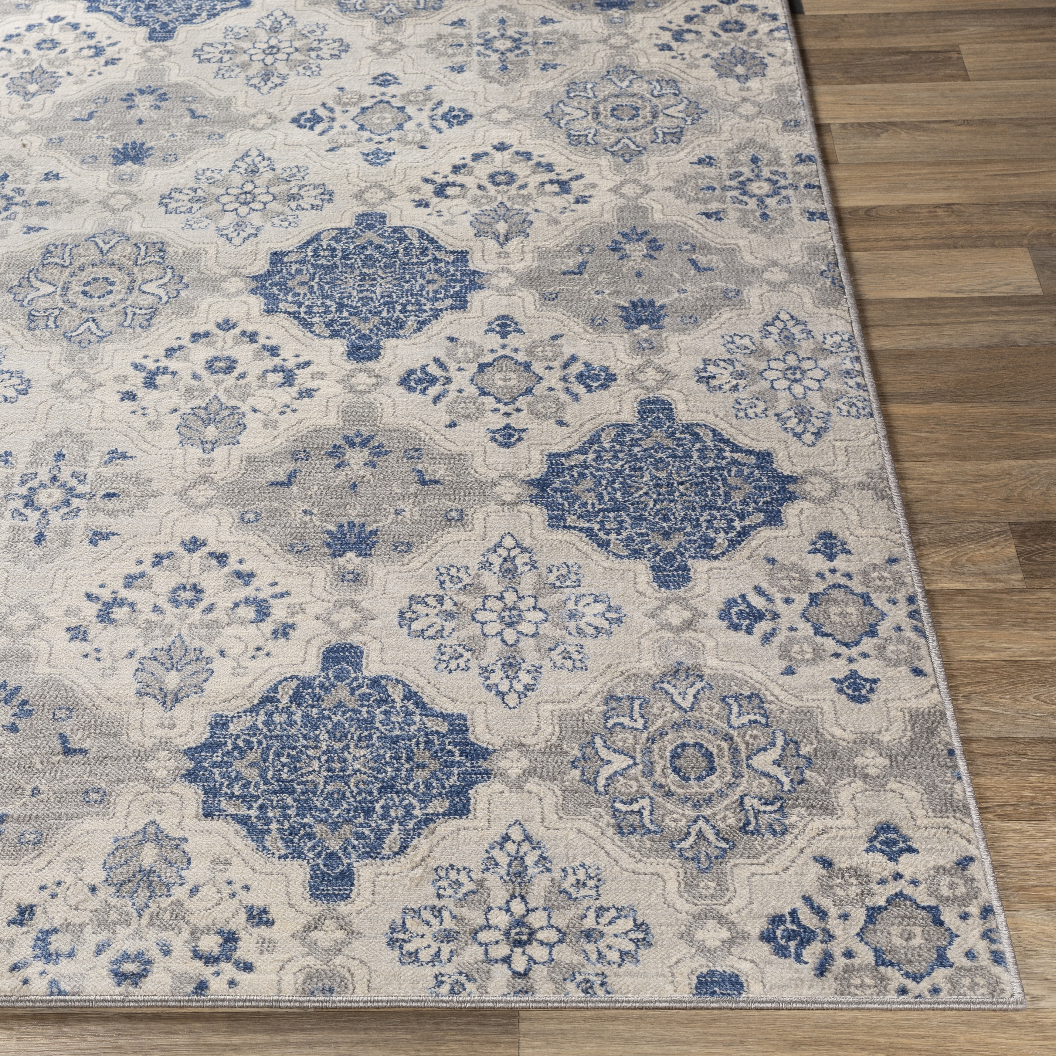 Monaco Blue Indoor 4'3" x 5'11" Machine Woven Rug - Image 2