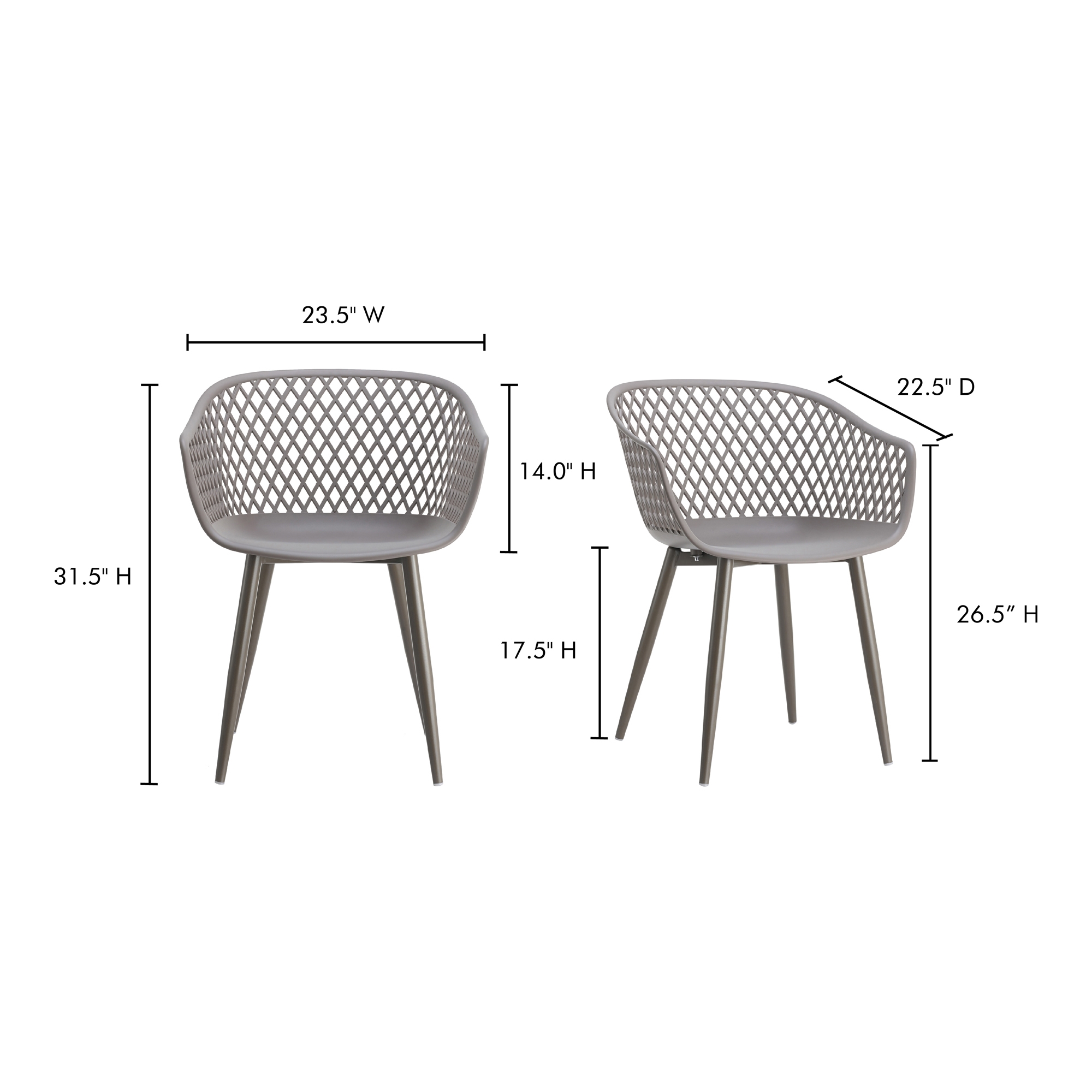 Piazza Outdoor Chair Grey - Set Of Two - Image 5