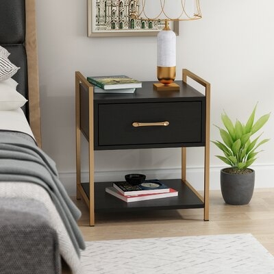 Modern Style Single Drawer Nightstand With Storage Shelf - Image 0