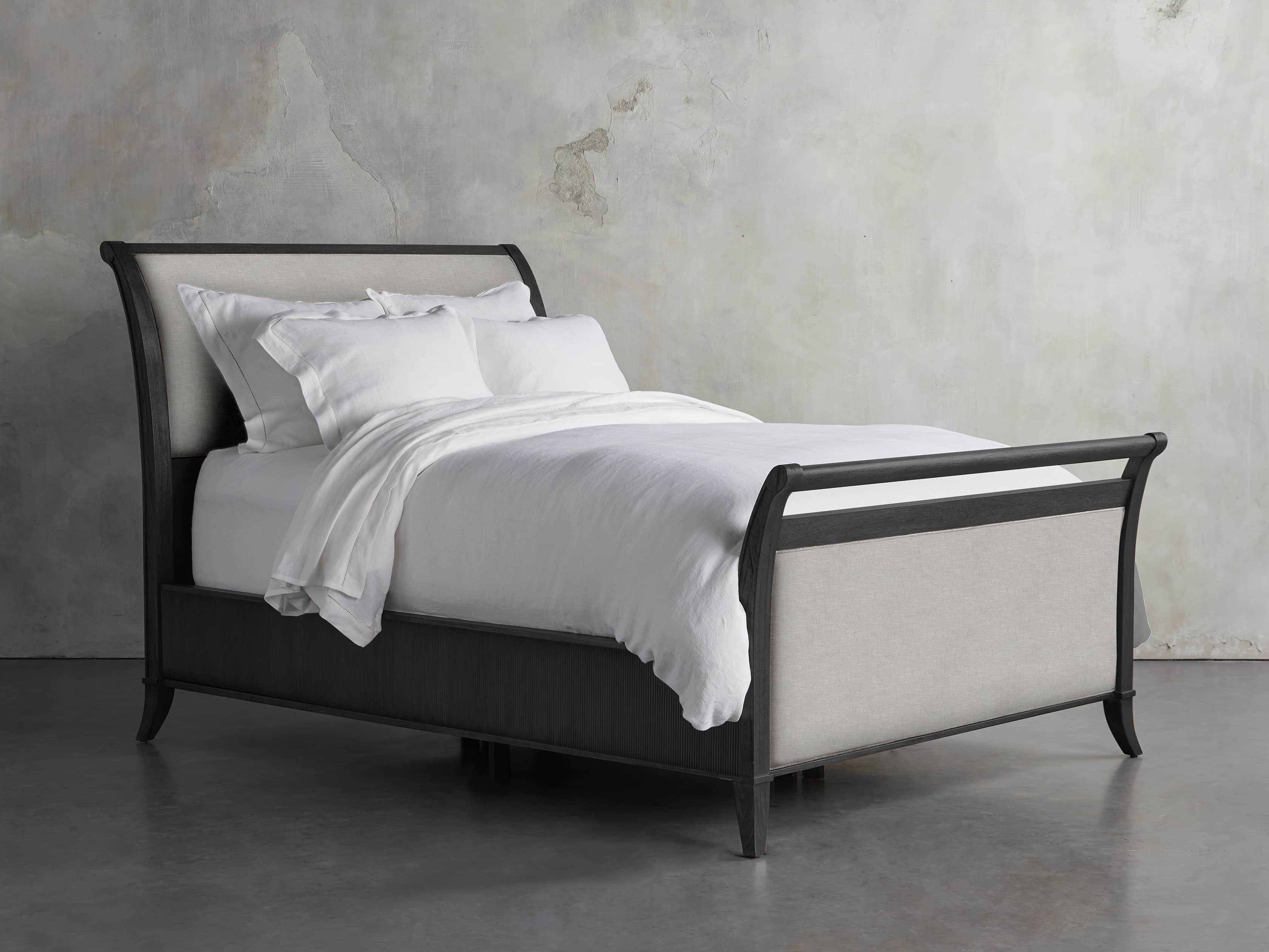 Pearson Sleigh Bed in Wood Queen Black  Ebony  - Image 0