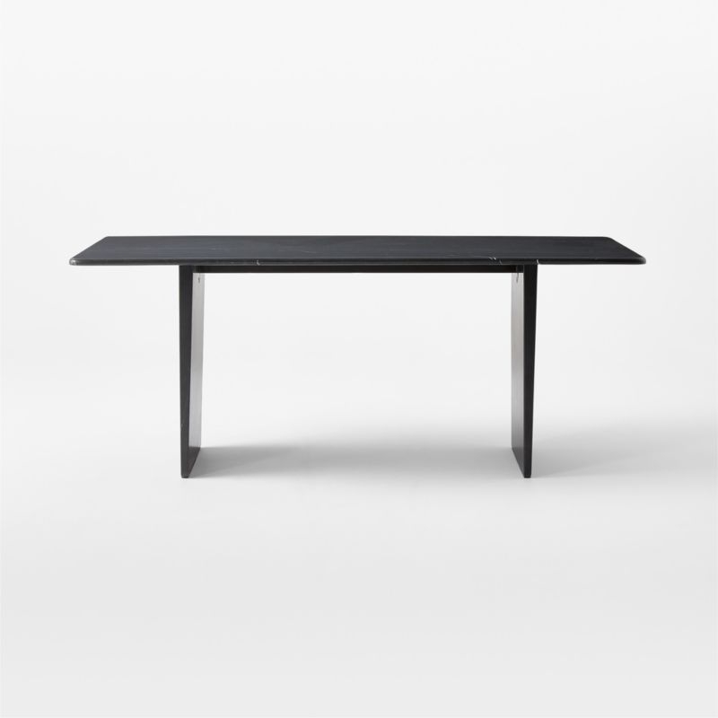 Kishi 75" Rectangular Black Marble Dining Table - Image 4