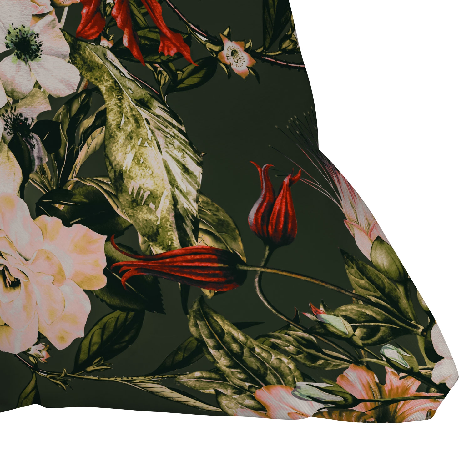 Dark Wild Floral 03 by Marta Barragan Camarasa - Outdoor Throw Pillow 18" x 18" - Image 0