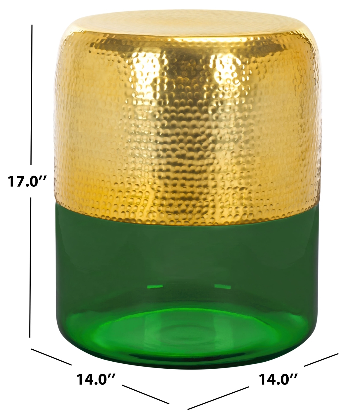 Saanvi Round Accent Table - Champagne Gold / Green - Image 5