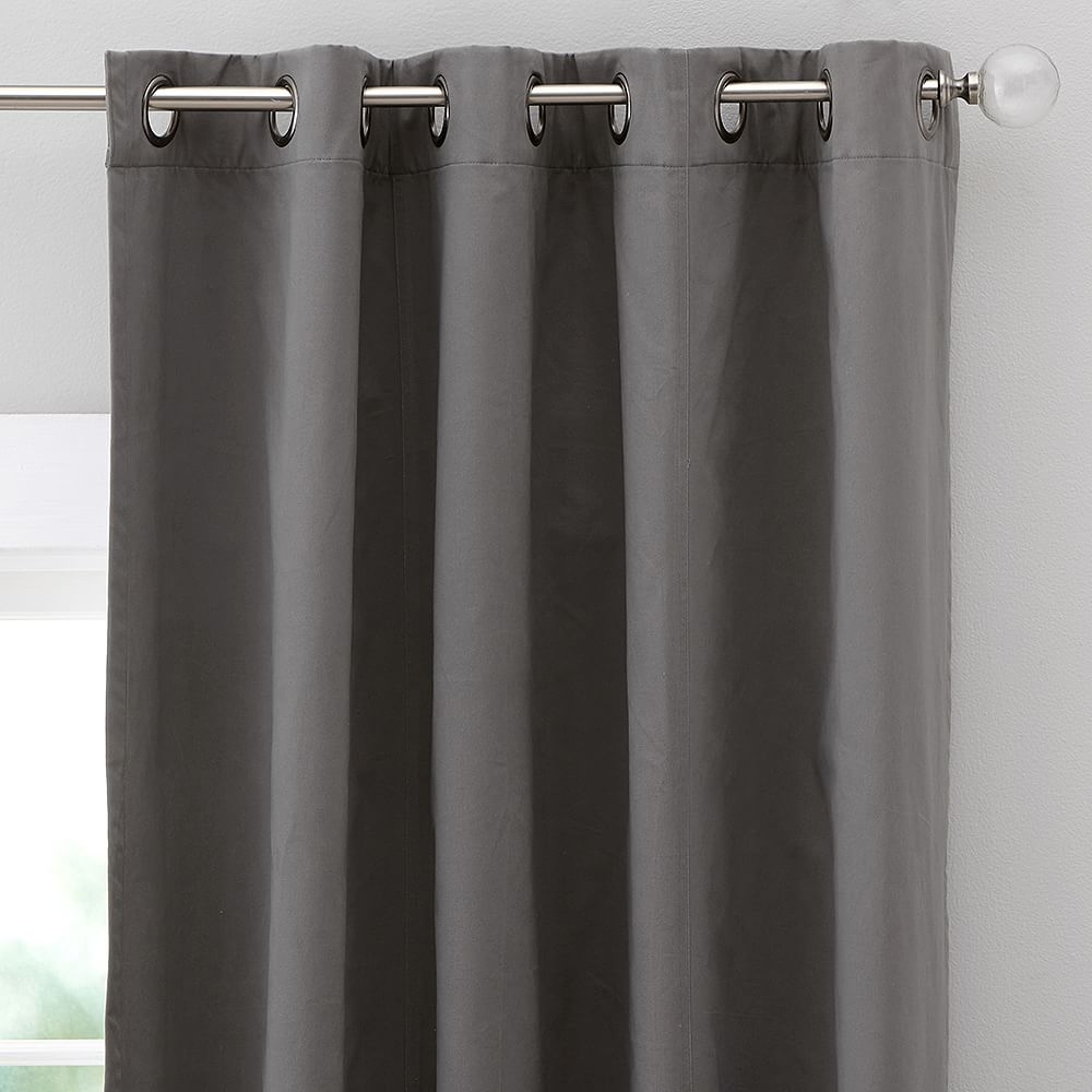 Classic Grommet Blackout Curtain - Set of 2, 84", Gray - Image 0
