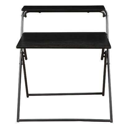 Home Office Folding Desk , 2-Tier Small Computer Desk With Shelf,No Assembly Required,Space Saving Foldable Table For Small Spaces(Black) - Image 0