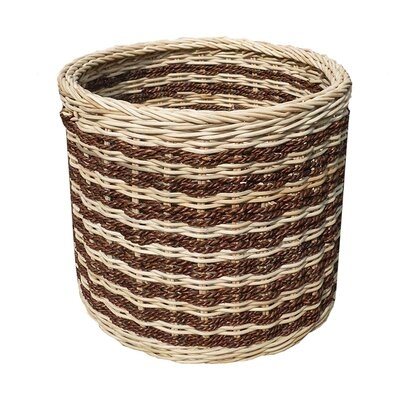 Abaca Stripe Storage Wicker Basket - Image 0