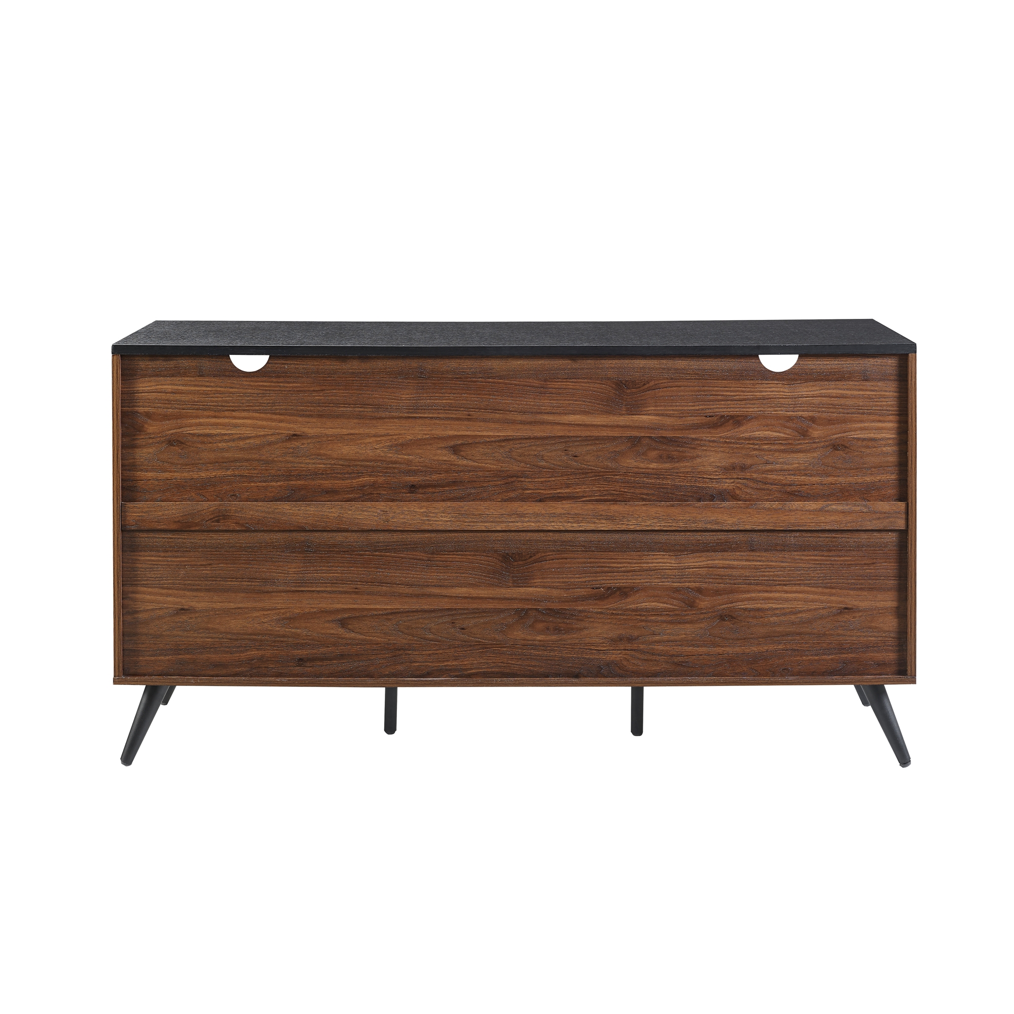 59" Havana Sliding Slat Door 4 Drawer Sideboard - Ebony/Dark Walnut - Image 3