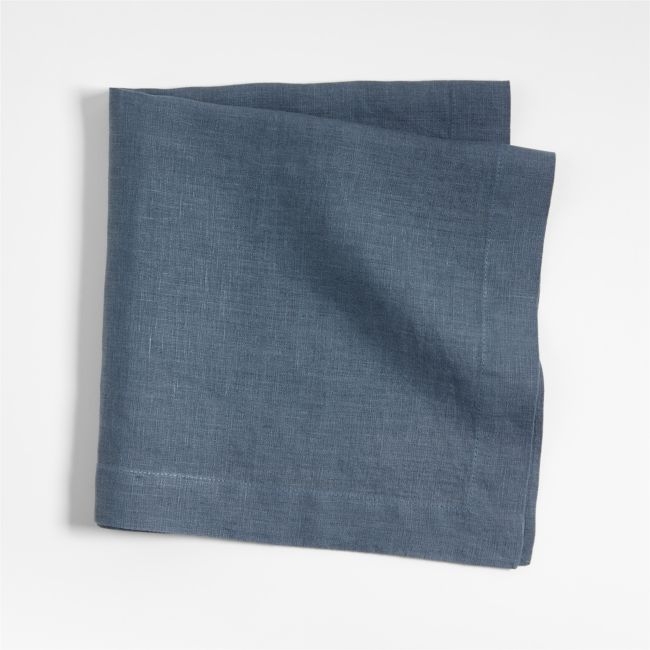 Marin Slate Blue EUROPEAN FLAX ™-Certified Linen Napkin - Image 0