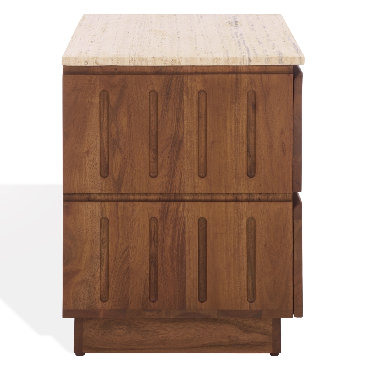 Kaylissa Travertine Nightstand - Travertine / Walnut - Image 6