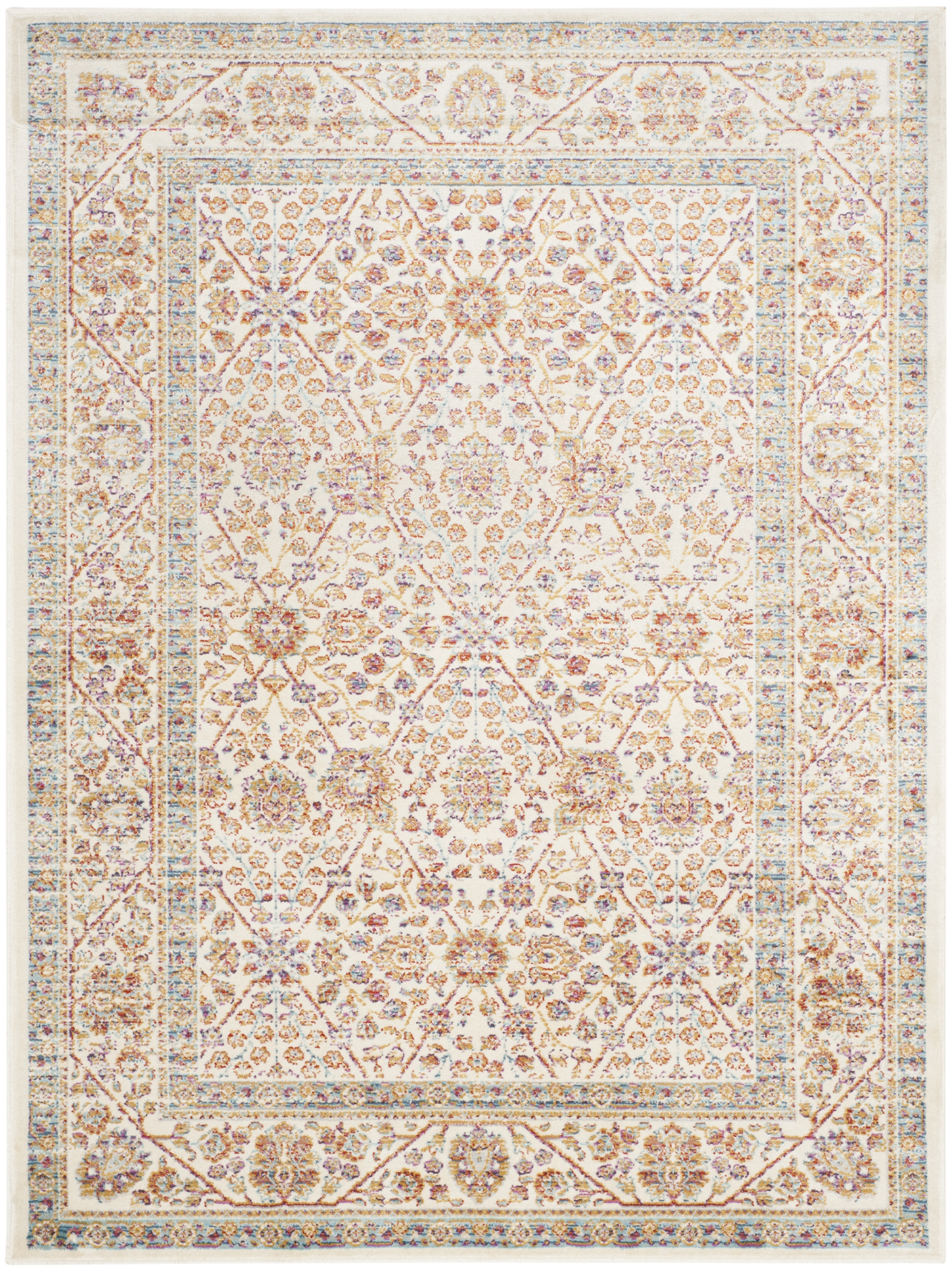 Arlo Home Woven Area Rug, SEV813B, Ivory/Multi,  4' X 5' 7" - Image 0