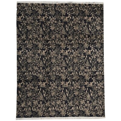 Tibetan Floral Hand-Knotted Wool Green Area Rug - Image 0