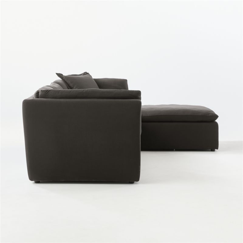 Turn 4-Piece L-Shaped Charcoal Black Sectional Sofa - Image 3