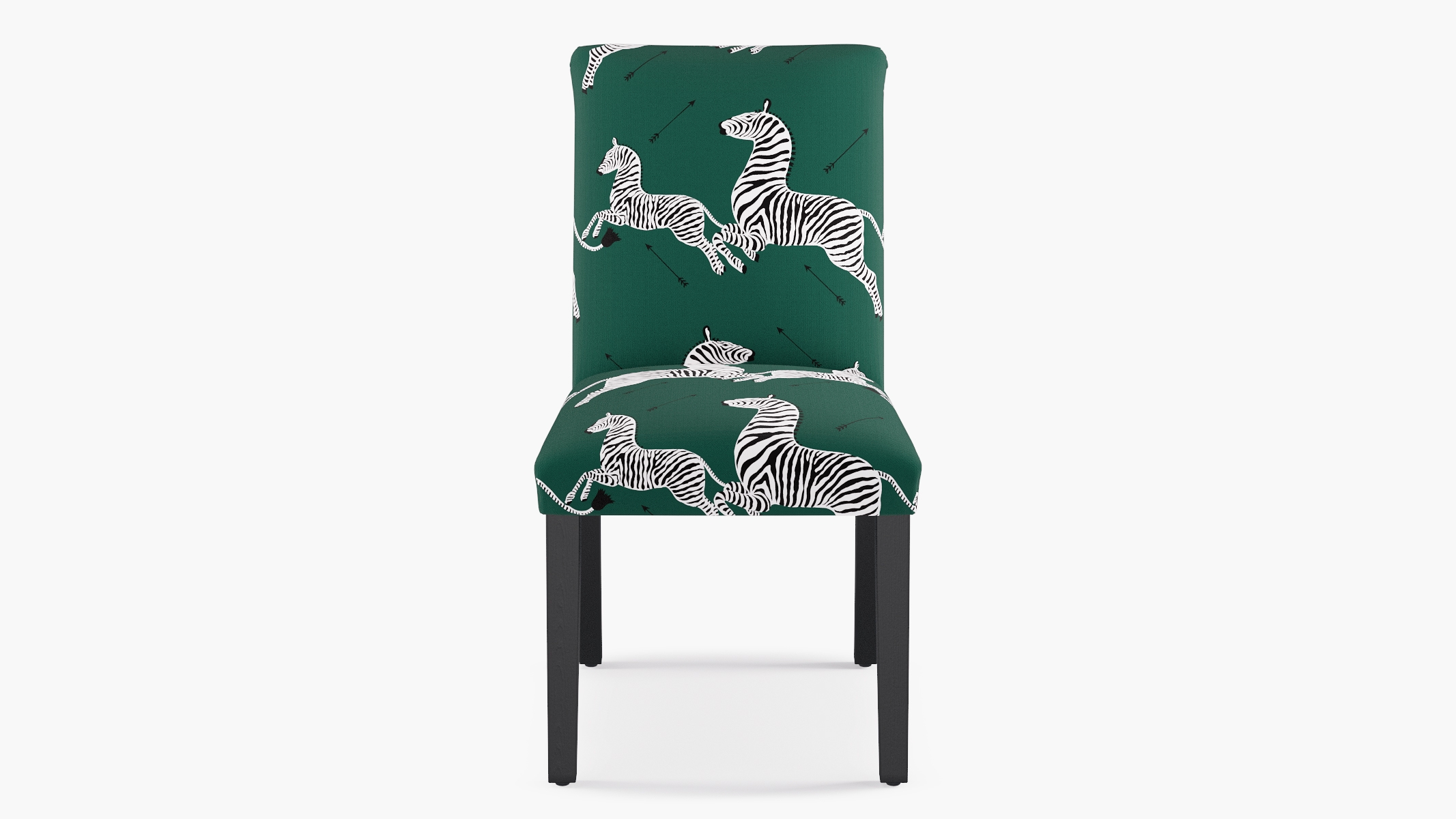 Classic Dining Chair, Emerald Zebra, Black - Image 1