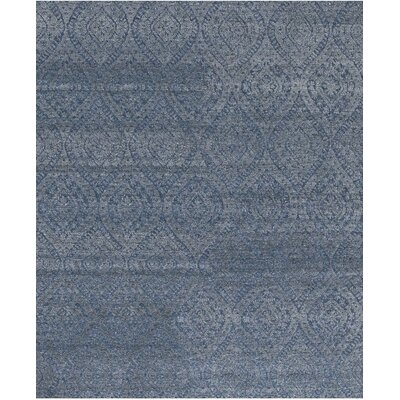 One-of-a-Kind Hand-Knotted 8'1" x 9'11" Area Rug in Blue - Image 0