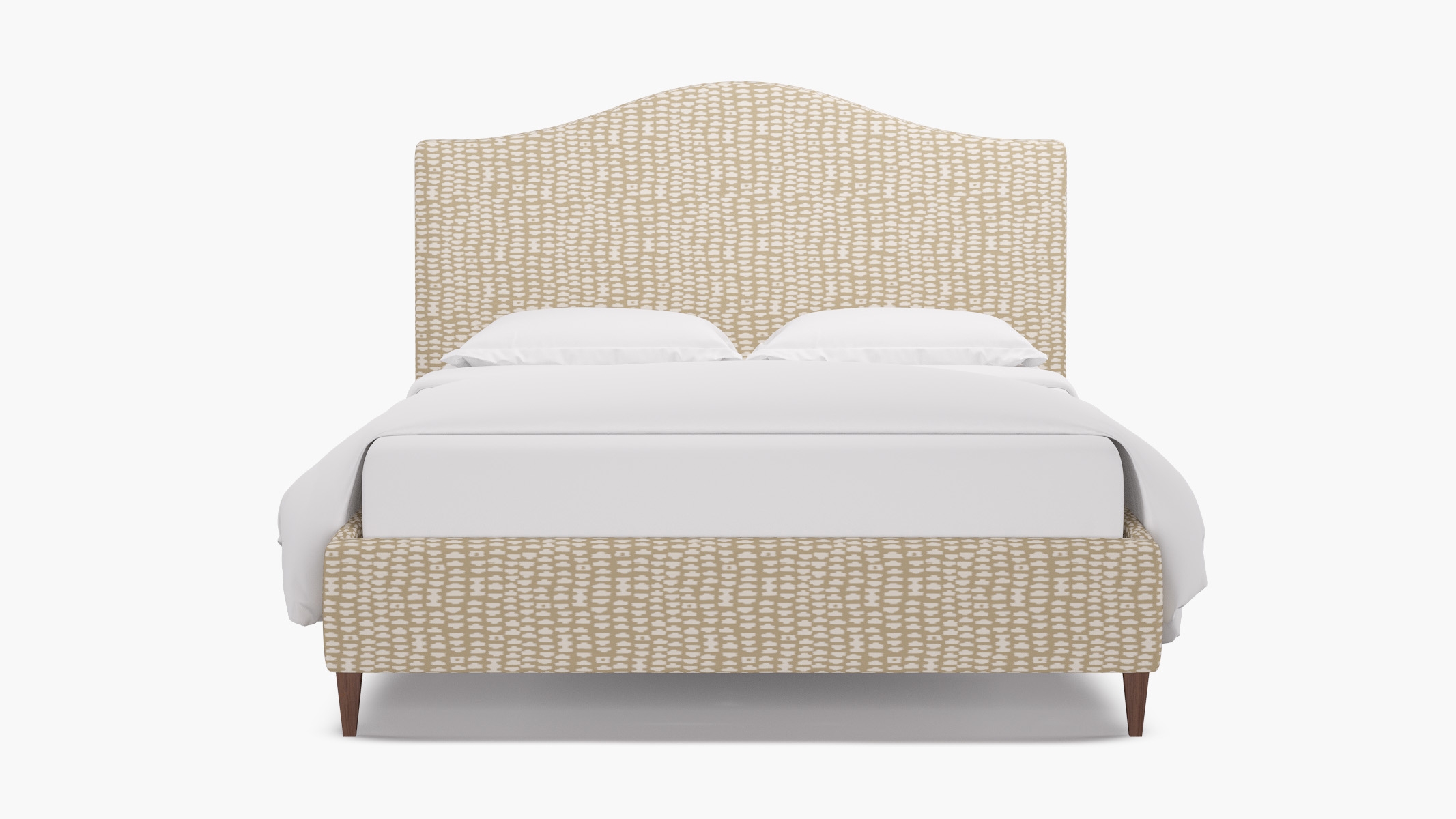 Camelback Bed, Sand Odalisque, Walnut Square Tapered Leg, Twin - Image 0