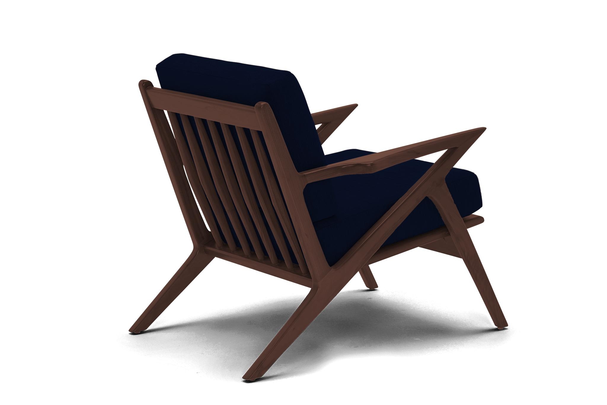 Blue Soto Mid Century Modern Apartment Chair - Royale Cobalt - Walnut - Image 3