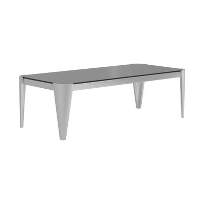 Coffee Table With Glass Tabletop And Metal Legs, Silver - Image 0