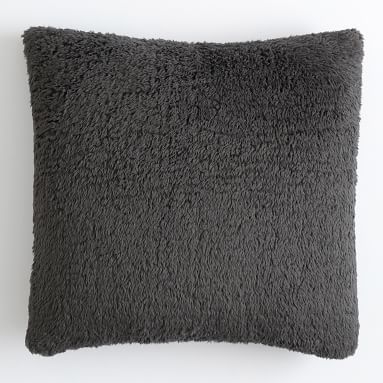 Cozy Euro Recycled Sherpa Pillow Cover, 26x26, Classic Navy - Image 3