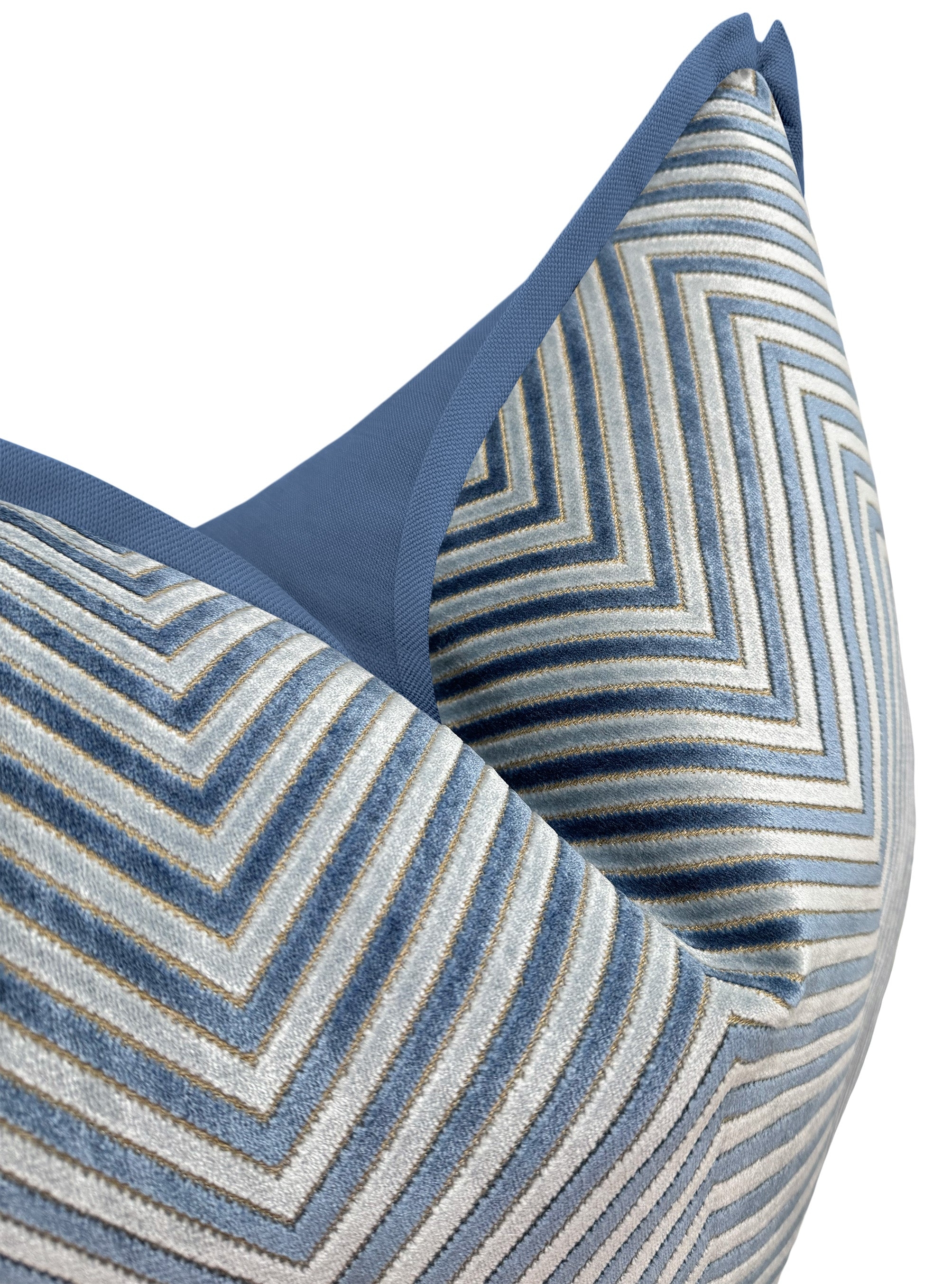 ZARA CUT VELVET // CAPRI BLUE | LDC - 20" X 20" / BUTTERFLY FLANGE / Capri Blue - Image 2