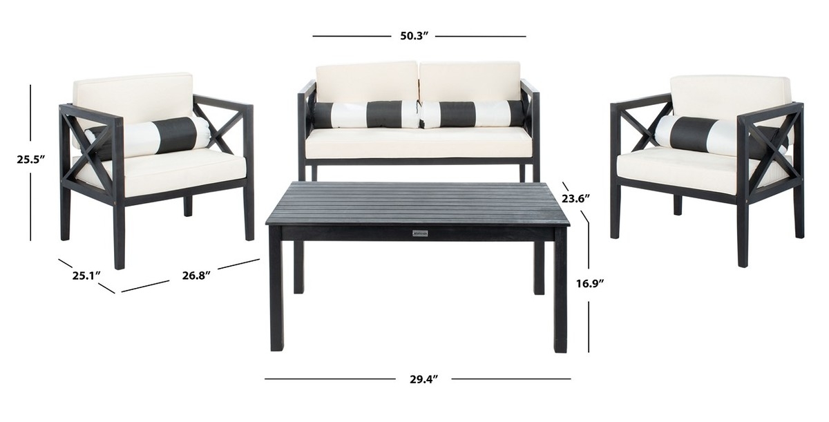 Nunzio 4 Piece Set - Black / Beige - Safavieh - Image 6