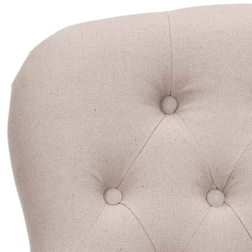 Falcon Tufted Arm Chair - Taupe/Cherry Mahogany - Safavieh - Image 4