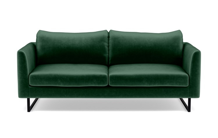 Owens Sofa with Green Malachite Fabric and Matte Black legs - Image 0