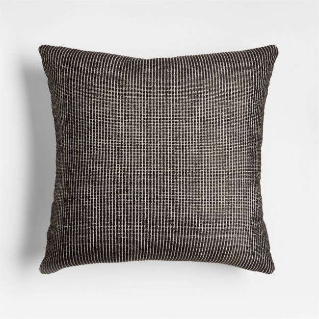 Ink Black 20x20 Soft Textured Indoor/Outdoor Throw Pillow - Image 0