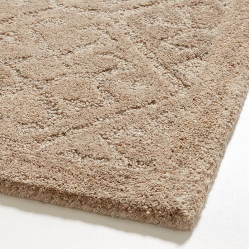 Valencia Wool Handwoven Sandstone Brown Area Rug 6'x9' - Image 2