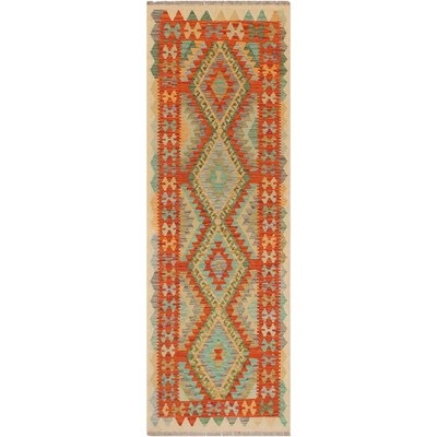 One-of-a-Kind Ceporah Hand-Knotted 1990s 2'2" x 6' Runner Wool Area Rug in Rust/Beige - Image 0