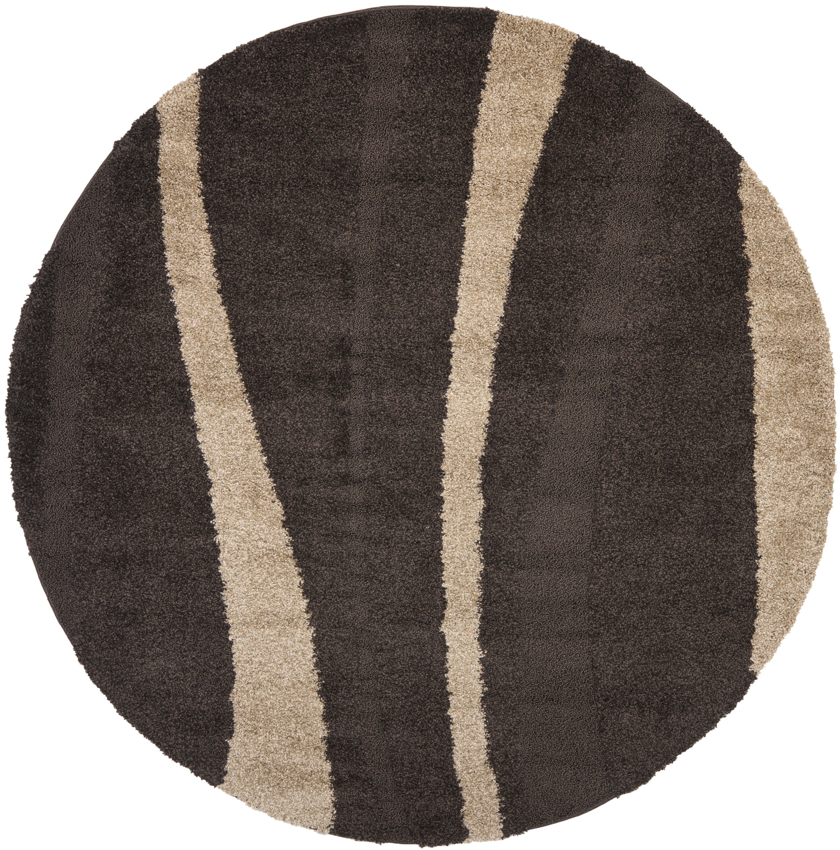Arlo Home Woven Area Rug, SG451-2813, Dark Brown/Beige,  6' 7" X 6' 7" Round - Image 0
