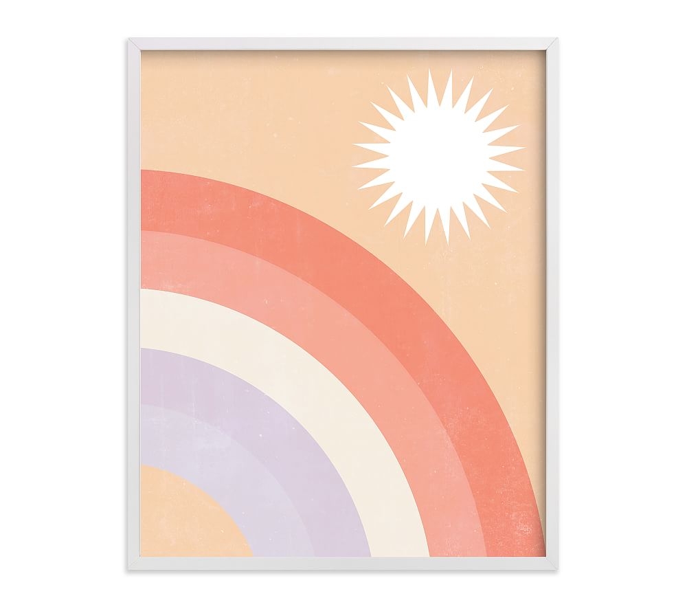 Minted(R) Double Pastel Rainbow with Sun Wall Art by Emmanuela Carratoni 16x20, White - Image 0