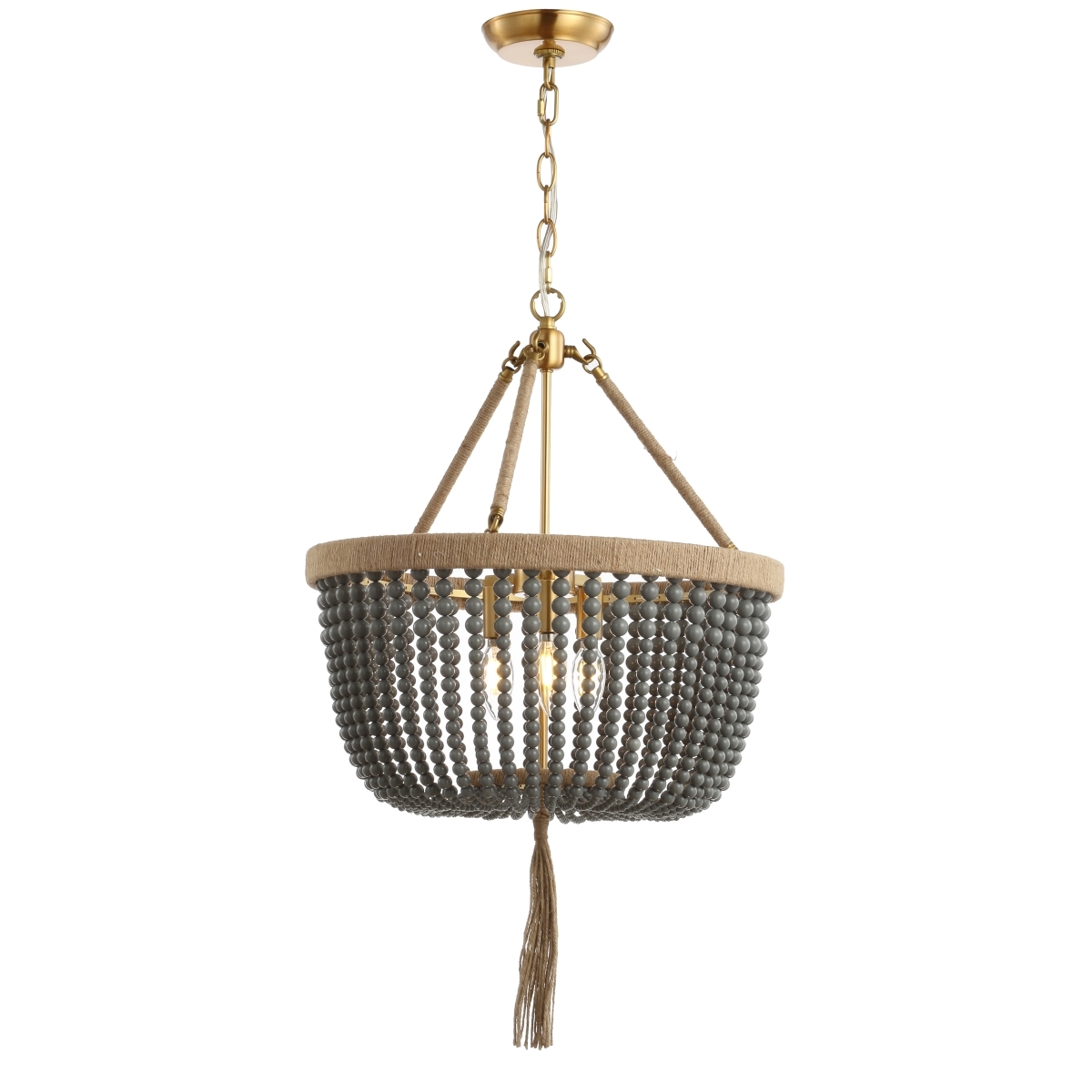 Adra 3Lt 18.5 Inch Pendant - Grey - Safavieh - Image 4