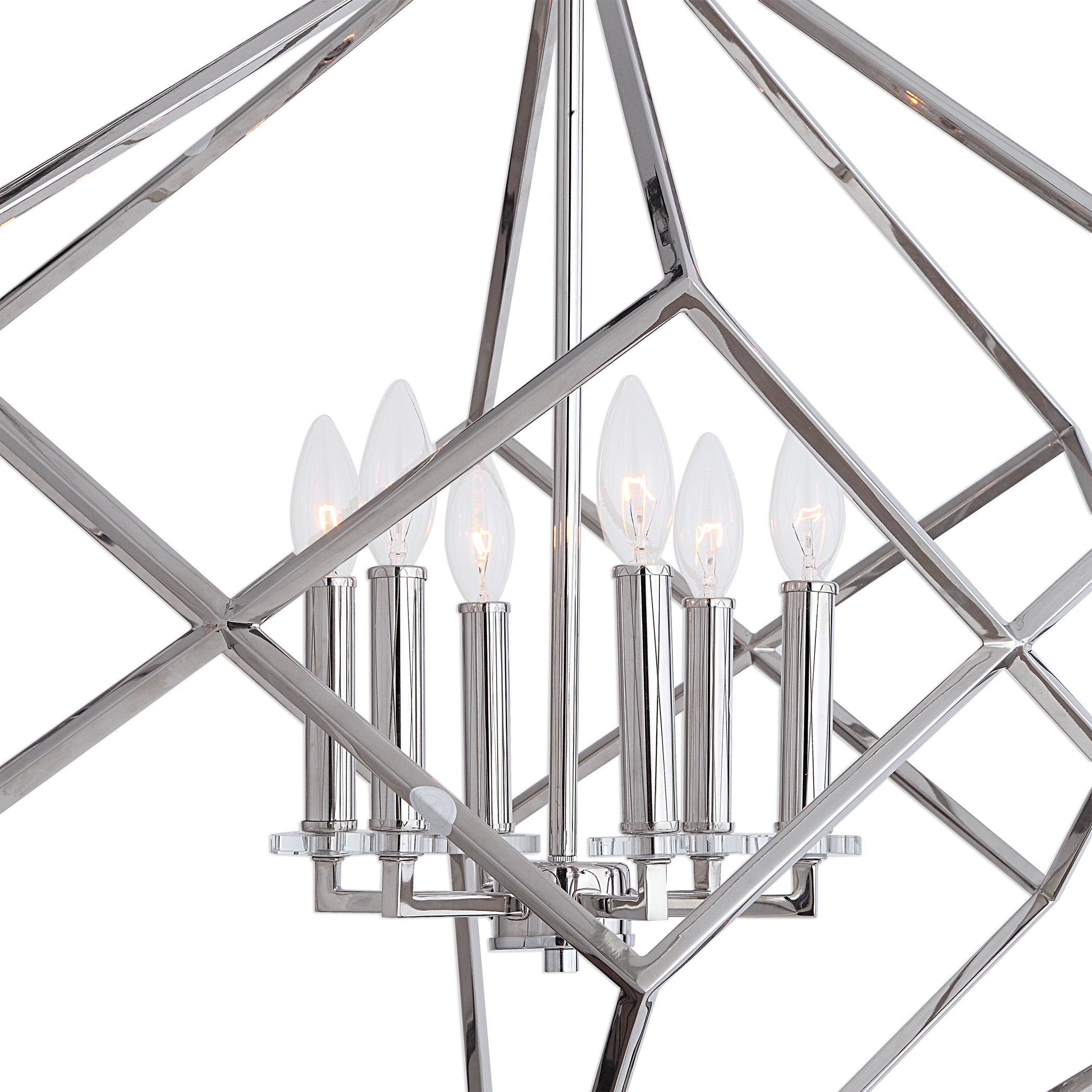 Euclid 6 Light Nickel Cube Pendant - Image 4