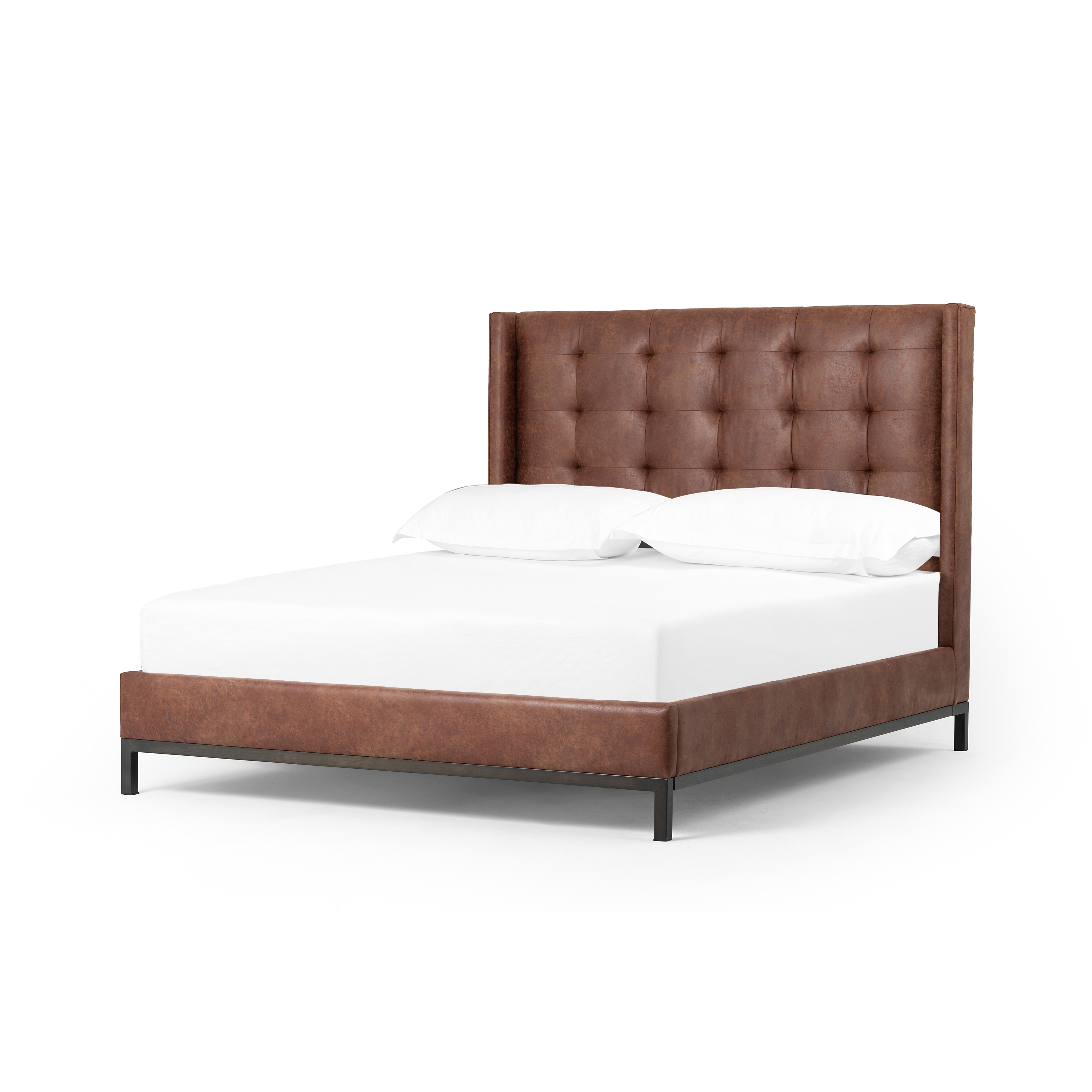 Newhall Bed-55"-Vintage Tobacco-Queen - Image 0