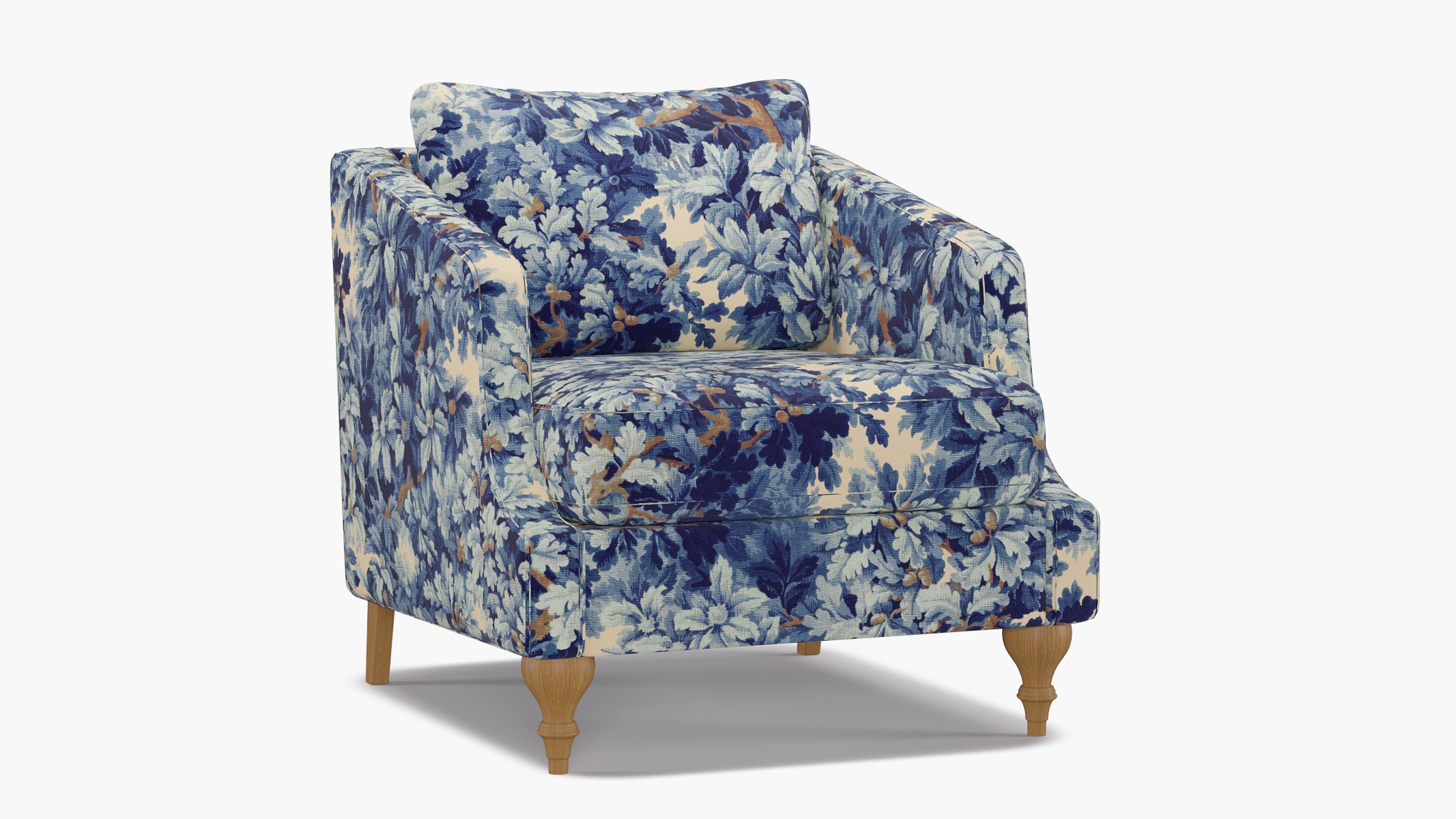 Slope Arm Chair, Limoges Bois De Chene, Natural Turned Wood Leg - Image 1