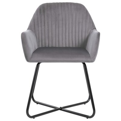 Marguez Velvet Arm Chair in Gray - Image 0