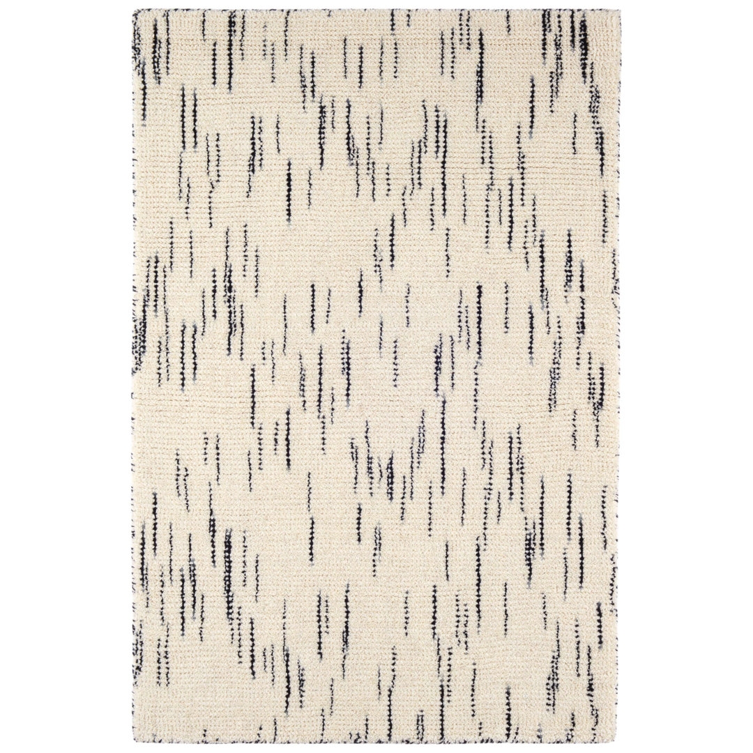 Dash and Albert Rugs Ozzie Black/White Hand Loom Knotted Wool Rug - Image 0