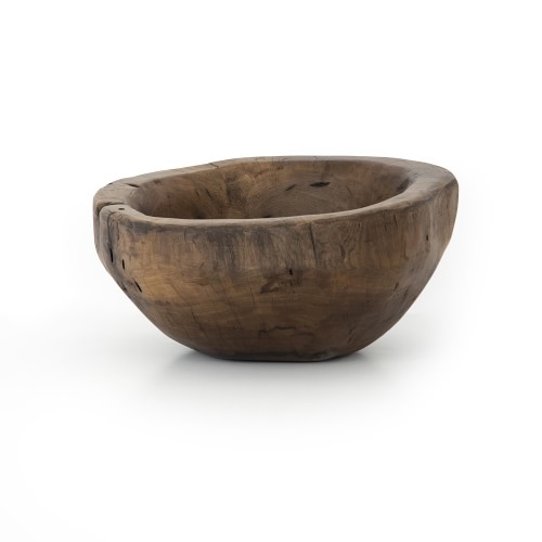 Reclaimed Wooden Bowl, Ochre - Image 0