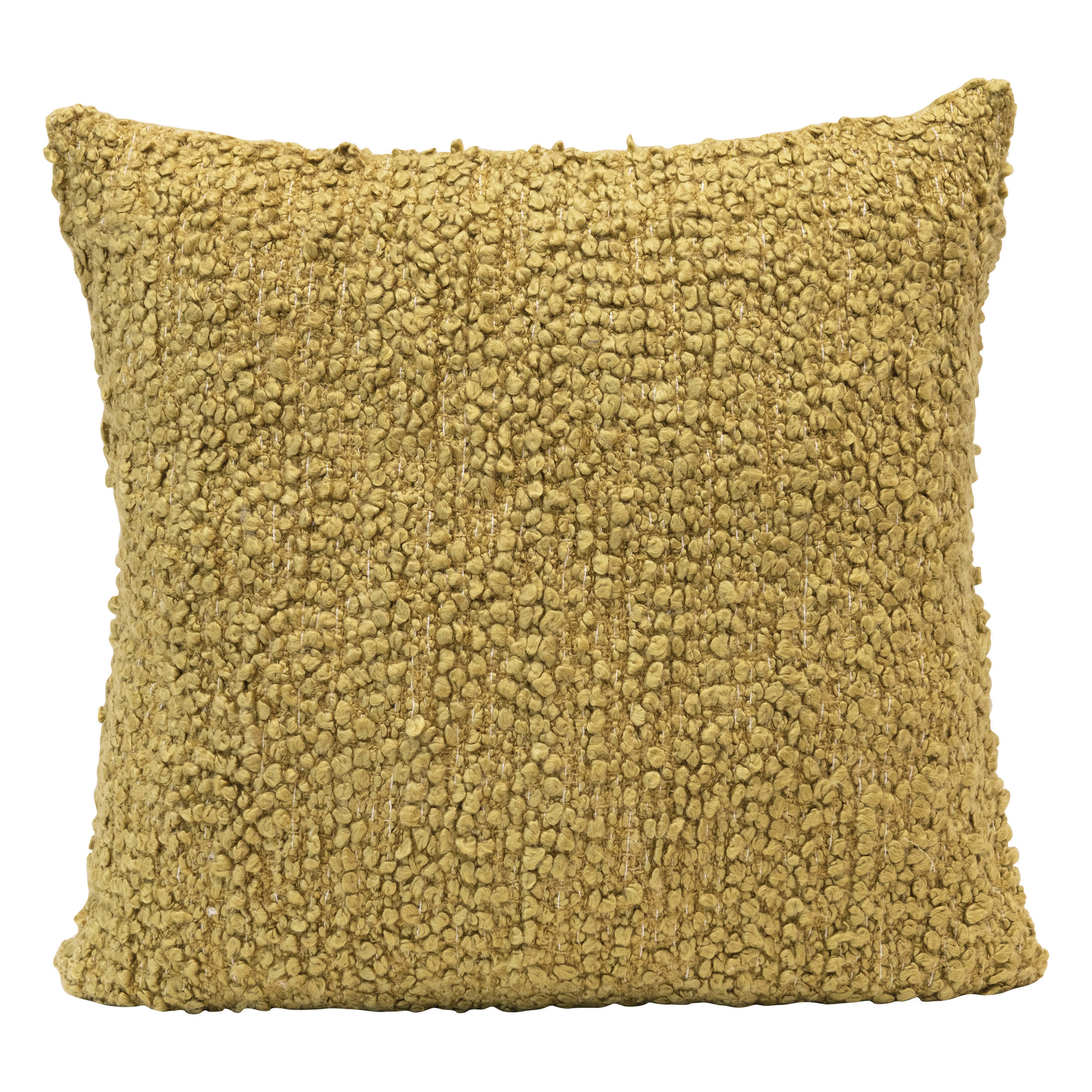 Wool Blend Bouclé Pillow, Green - Image 0