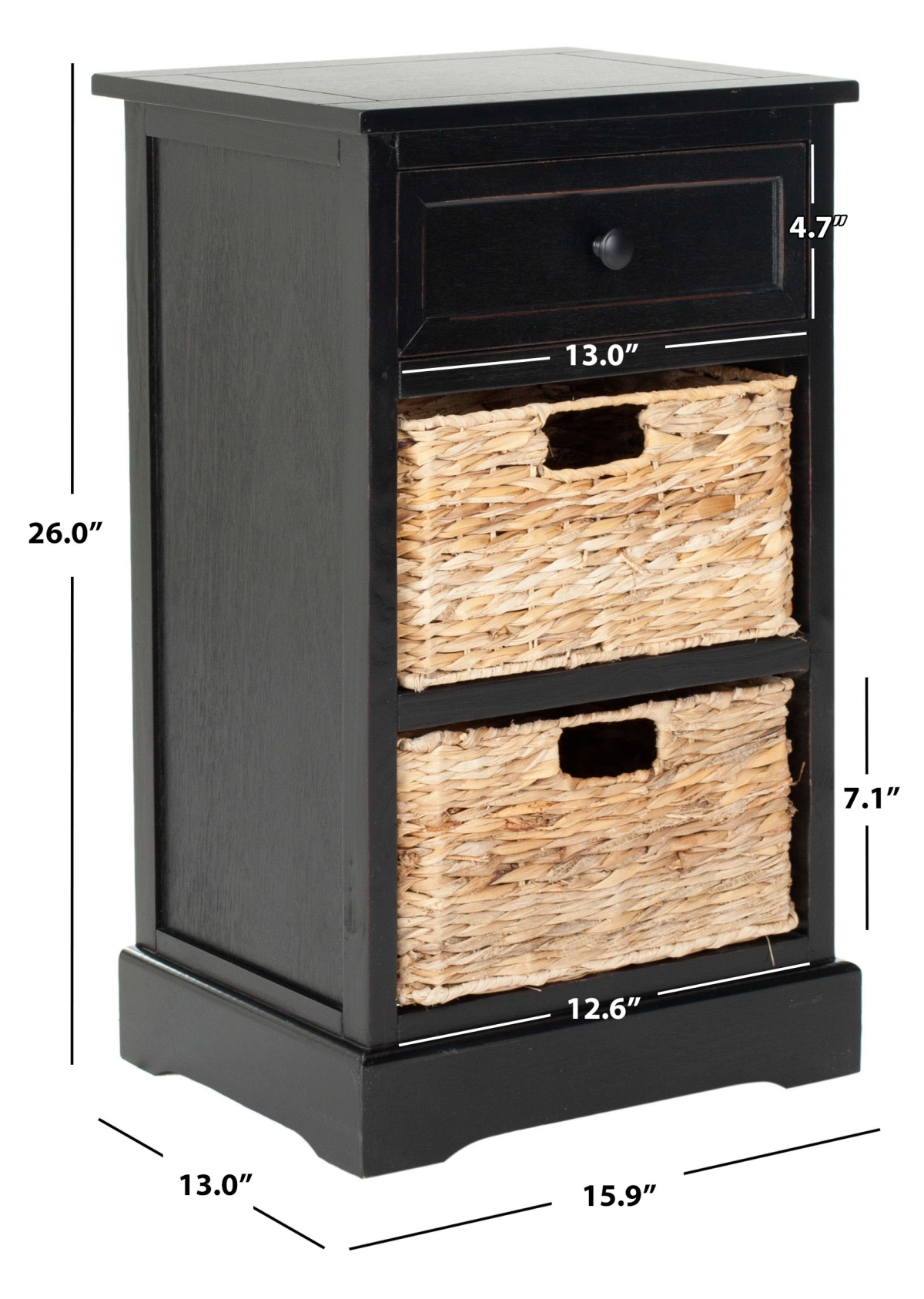 Carrie Side Table - Distressed Black - Safavieh - Image 4